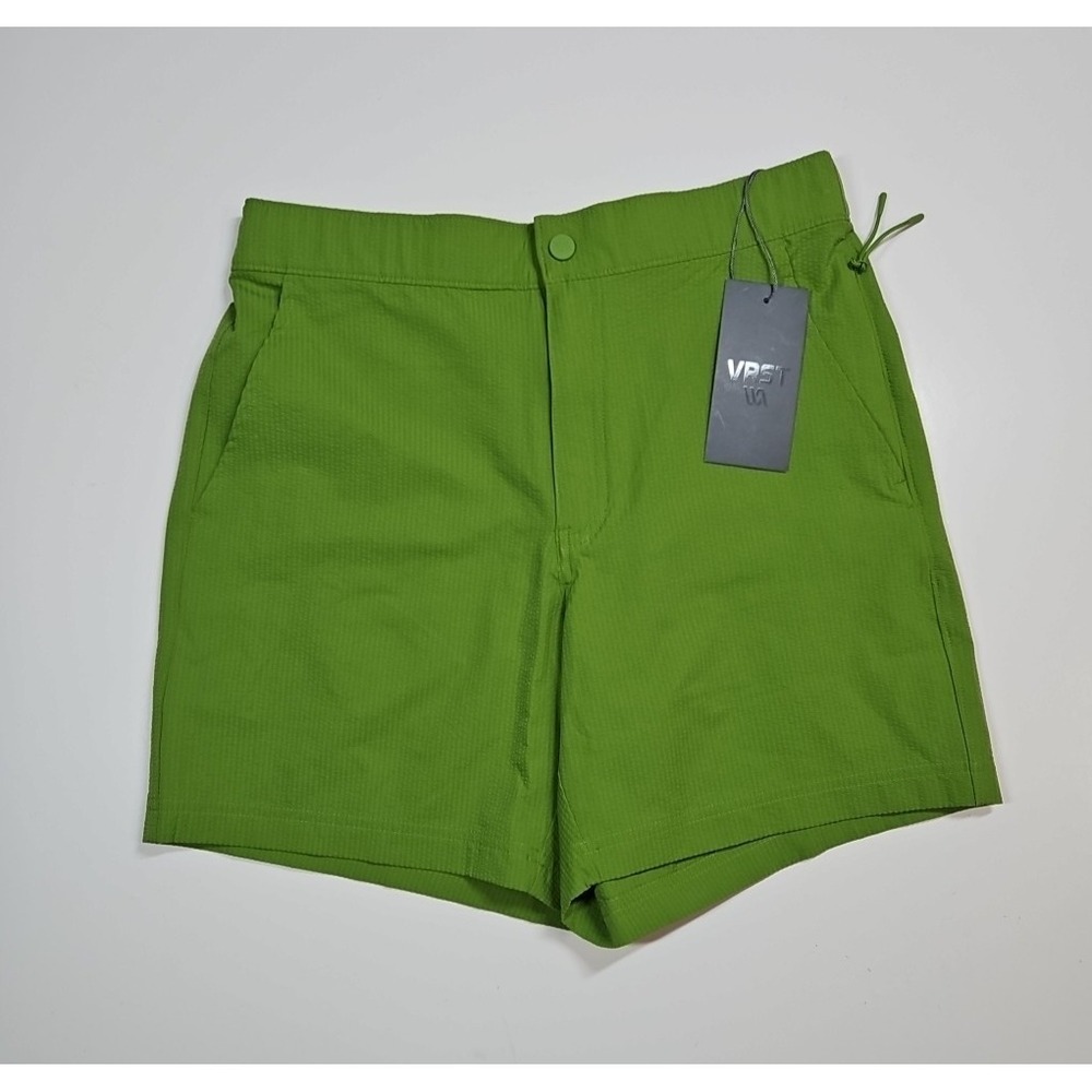 VRST Mens Green 6" Seersucker Relaxed Fit Resort Shorts Size Medium NWT‎